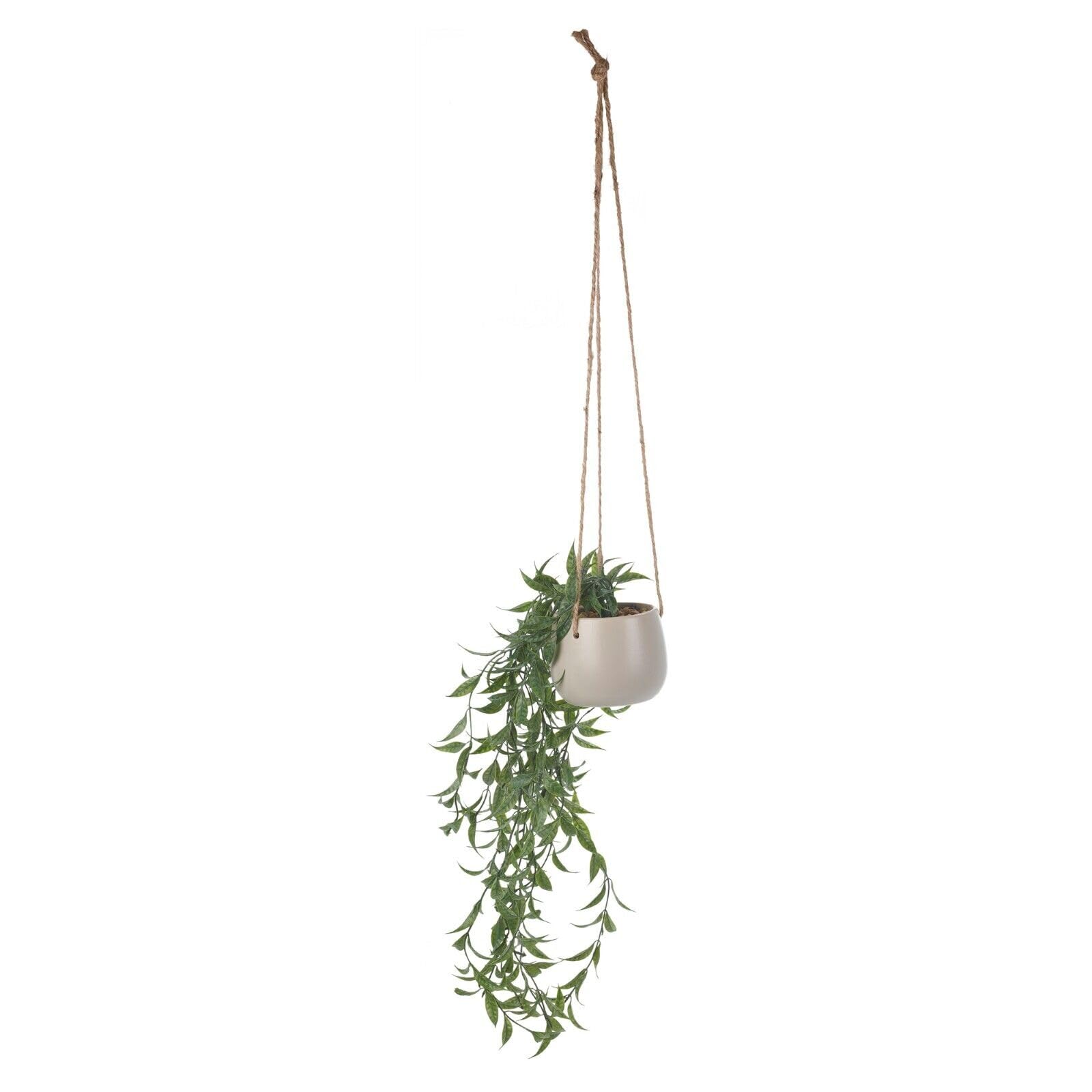 Urbnliving Beige Macrame Hanging Planter Flower Pot Jute Rope Indoor Outdoor Garden Hanger Holder