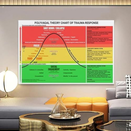 Affiche Polyvagal Chart pour surmonter l'anxiété et comprendre son système nerveux