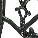 Relaxdays Gartenbank, 2-Sitzer, Holzstreben, Gusseisen, Outdoor, Balkon & Terrasse, Bank HBT 73,5 x 126 x 52,5 cm, natur - 7