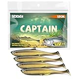 VEYCVLA Fishing Gummifische Zander barsch 12cm 4 Stück Gummiköder Zander-Angeln-Softbait Angelköder,Gummi Fische Gummifisch Set Zander-Gummifisch Zander Köder