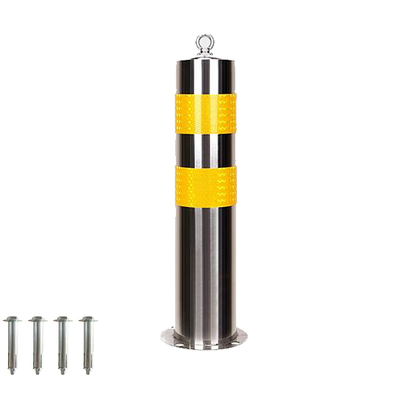 JYBNBBE Parking Lot Bollards, Industrial Steel Bollards, Stainless Steel Safety with Anchor Bolts for Traffic-Sensitive Area,Height 50cm
