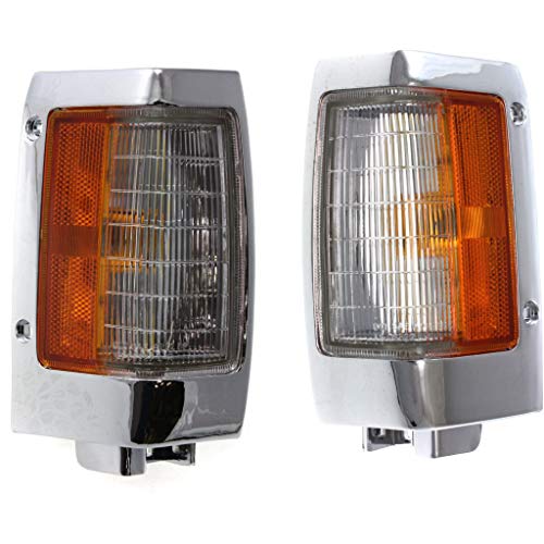 For Nissan Pickup Side Marker Light Assembly 1990-1997 Driver And Passenger Side | Pair Chrome | Ni2550107 | Ni2551107 | B6115-88G00 #TOP7