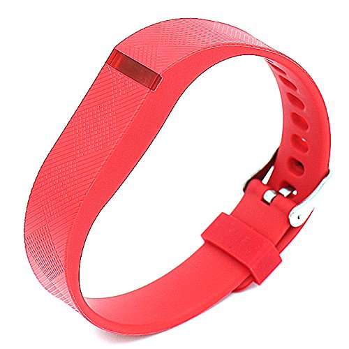 Woodln Silicona Deportes Pulsera Reloj Con Reemplazo Banda para Fitbit Flex (Red)