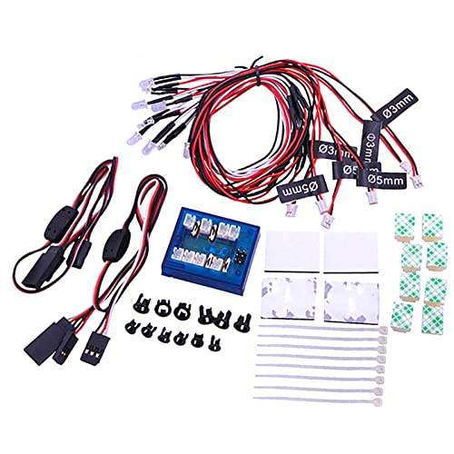 WANGCL 12 LED RC Car Light Kit Conjunto de Sistema de iluminación Kit de Luces Intermitentes de simulación Kit de Sistema de iluminación de Freno de dirección para RC Car1/10 RC Car/Truck/Crawler