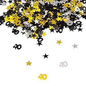 Oblique-Unique® 40. Geburtstag Jubiläum Konfetti Gold Silber Schwarz Sterne Tisch Deko 500 Stück