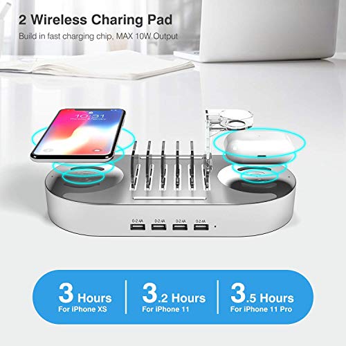 MSTJRY Pull Up Bar, Wireless Charging USB Charger Station Dock, Silver (DGOQ0018) - Thumbnail 3