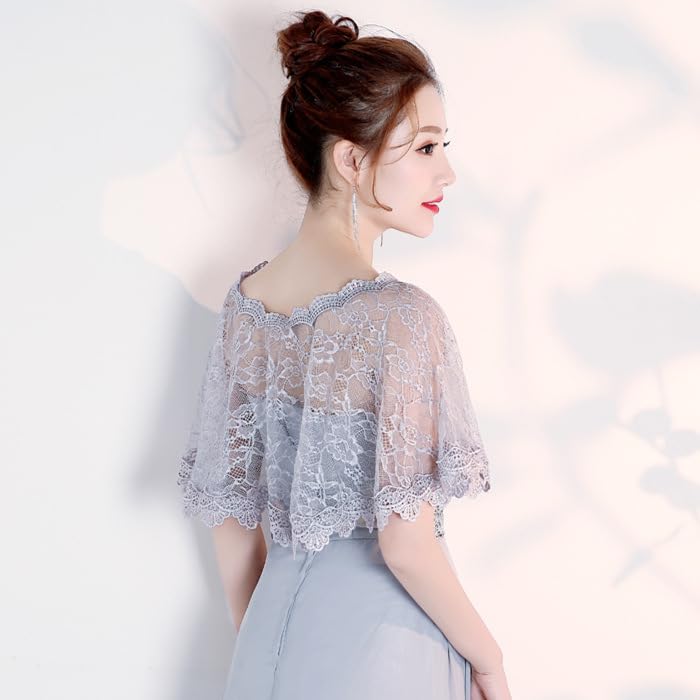 DNLKWGO Bridal Shawl Bolero Flapper Cover Up Wedding Shawl Wraps Evening Shoulder Covers Lace Cape Shrug for Women3