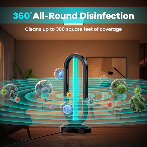 Image of UV Light Sanitizer, Ultraviolet Lamp with Remote Control for Bed Bugs and Dust Mites, Home Disinfection Device UV Lamp for Home, Room & Kitchen, Ultraviolet Light with 3 Speed Timings