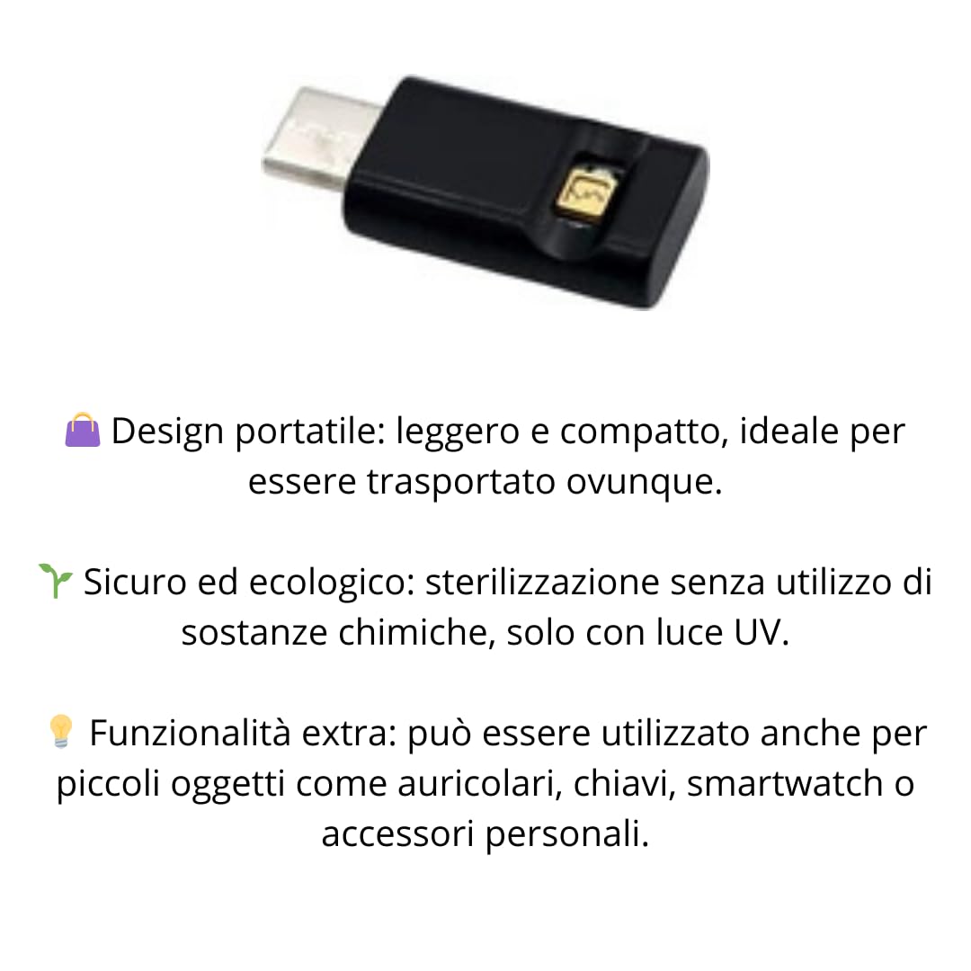 Sterilizzatore raggi UV portatile per smartphone con ingresso USB type-C