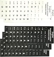 5er-Pack englische Tastaturaufkleber für Standardtastaturen, englische Aufkleber mit weißen Buchstaben für Laptoptastaturen, Tastatur, 3 schwarz, 2 weiß