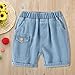 8-10 Years Little Kid Denim Cargo Shorts Mid Waisted Elastic Summer Shorty Trendy Fashion Athletic Clothes Jorts for 2-10Years Light Blue