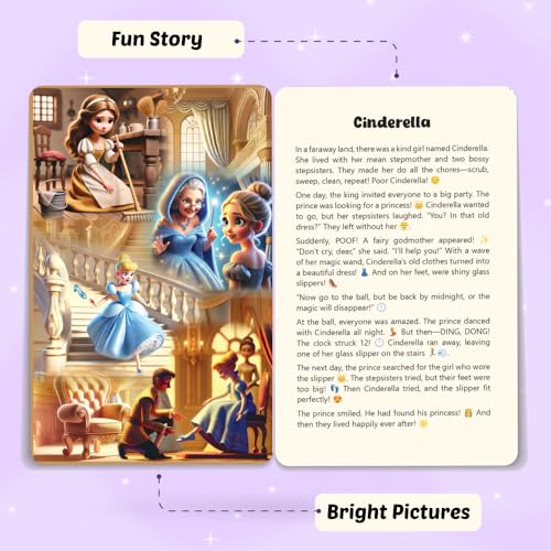 Image of Bedtime Fantasy and Fairy Tales Flashcards for Kids, 51 Colourful & Short Stories Flashcards for 3-6 Years Old, Montessori Educational Toy