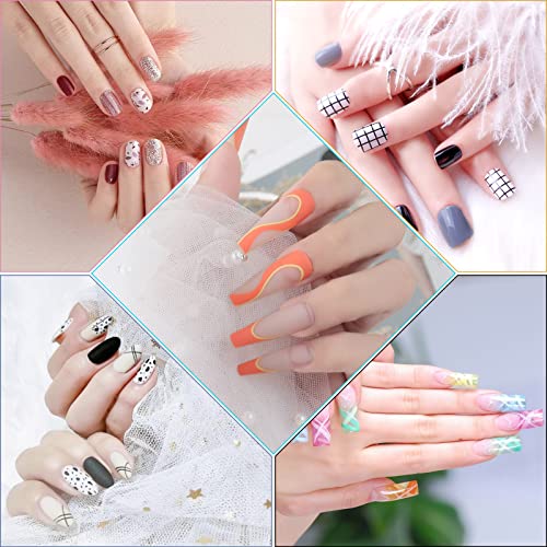 5 Pcs Nail Art Liner Brushes Set,Brush Nail Design Drawing Pen Ultra Fine Tip(5/7/9/10/17Mm) With Acrylic Rhinestone Handle,3D Painting Decorative Nail Tools For Home Diy And Salon #TOP6