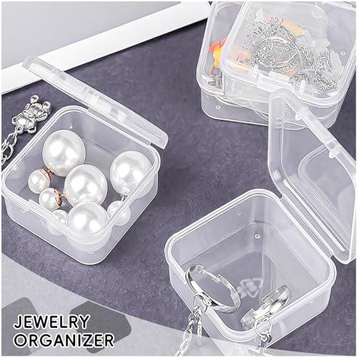 Image of DUOFIRE Small Box Clear Plastic Bead Storage Container 12 Pack Small Organizing Containers with Lids for Beads, Crafts, Jewelry