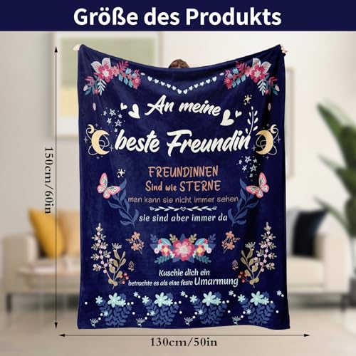 Beste Freundin Geschenke, Flauschig Decke Geschenke für Freundin, Geschenke für Freundin Decke,Geschenk für Beste Freundin,Freundin Geschenk,Flauschig Flanell Decke für Beste Freundin130x150cm