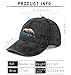 Bear Mountain Tree Baseball Caps for Women Washed Distressed Cotton Dad Denim Hats Black Adjustable Size Baseball Hat for Men Fashionable Bear Ball Cap for Camping Hiking Fishing