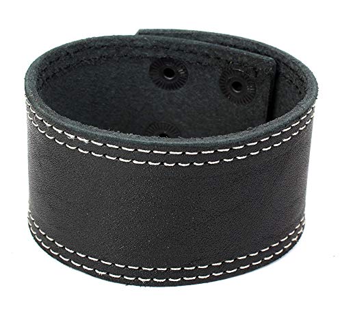 Sulla Breites Lederarmband modisches Leder Armband Band mit Druckknöpfen handgemacht in Deutschland für das Handgelenk Armreif Für Männer Cover