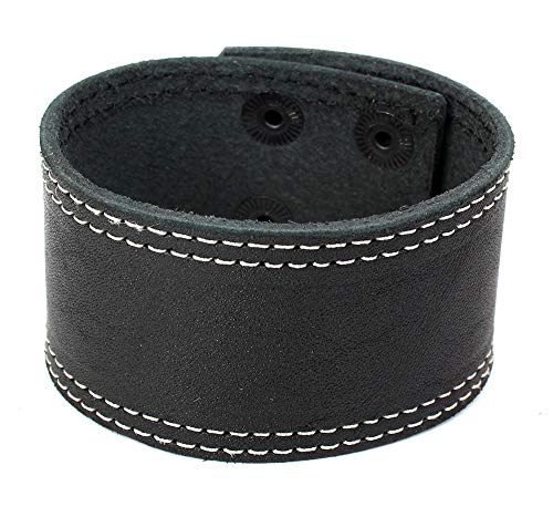 Sulla Breites Lederarmband modisches Leder Armband Band mit Druckknöpfen handgemacht in Deutschland für das Handgelenk Armreif Für Männer