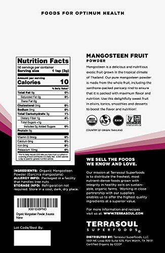 Terrasoul Organic Mangosteen Fruit Powder, 6 Oz
