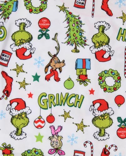 Dr. Seuss GRINCH Pajamas Christmas Notch Collar Ultra-Soft Pajama Set For Kids and Toddlers3