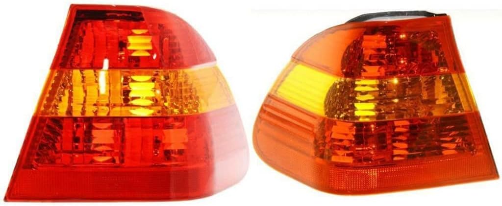 For BMW 325i / 325xi / 330i / 330xi Outer Tail Light Assembly 2002 03 04 2005 Driver Side Amber Red Lens | Sedan | BM2800109 | 63216946533