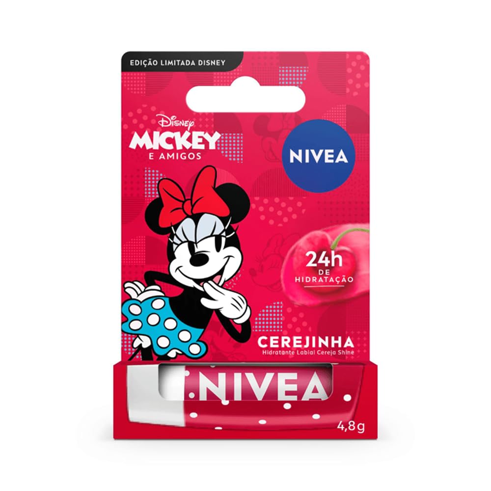 NIVEA Hidratante Labial Cereja Shine 4,8g - Ed. Limitada Minnie