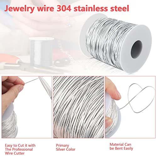 20 gauge 08mm 304 stainless steel wire - 164 ft rust-resistant high strength for jewelry making sculpting diy crafts and home decor