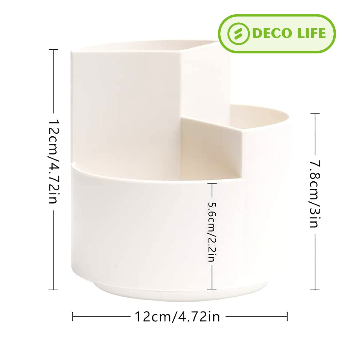 Deco Life® Rotating Desk Tidy & Makeup Organiser - Modern/Elegant Turquoise Pen Pot & Cosmetic Storage Box - Image 3