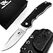 Wolfgangs RAVUS Zweihandmesser Klappmesser aus feinstem D2 Stahl - Legales Taschenmesser Klappmesser - Rebustes Outdoor Messer Survival - Klappmesser Outdoor inkl. Kydex Holster (Schwarz-Sartin)