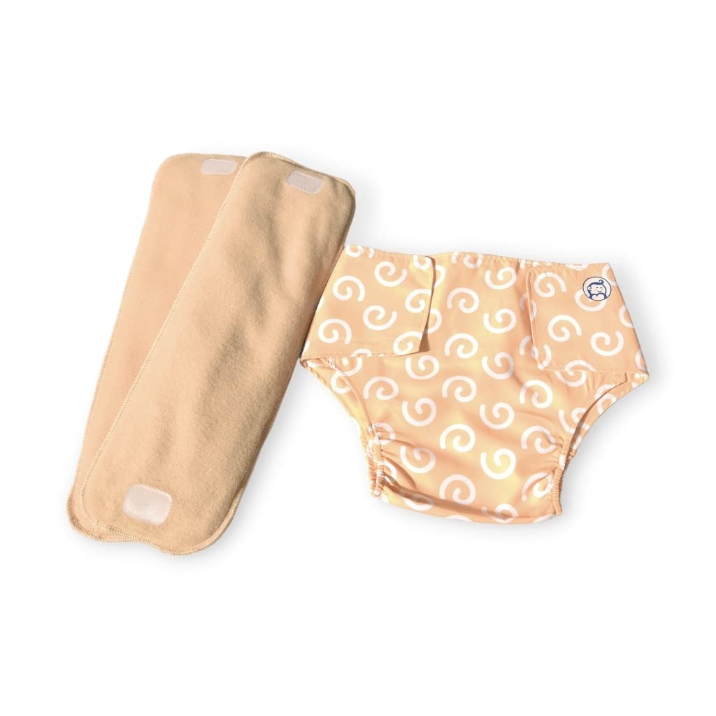 Baby Munkin | Reusable Diaper For 6 To 12 Months | Reusable Cloth Diaper | Assorted Adjustable | Velcro | Yellow | S
