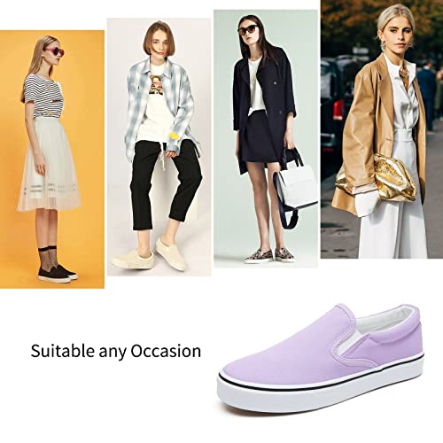 Image of Women's Canvas Slip On Sneakers Non Slip Loafers | low top non slip on walking breathable casual comfortable fashion tennis