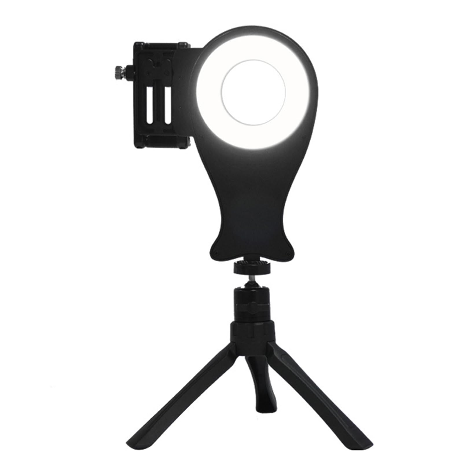 Zestaw oświetlenia do fotografii dentystycznej – regulowana jasność, regulowany stojak, obracające się o 360 stopni dodatkowe światło do telefonu komórkowego - idealne do użytku domowego w klinice