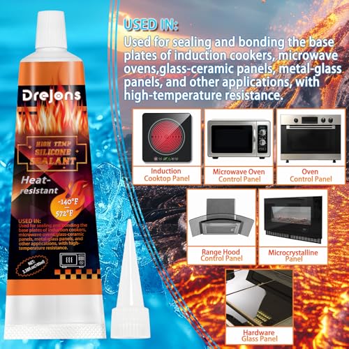 Image of High-Temperature Silicone Sealer for Cooktops, Appliance Glass & Microcrystalline Panels - 100ml