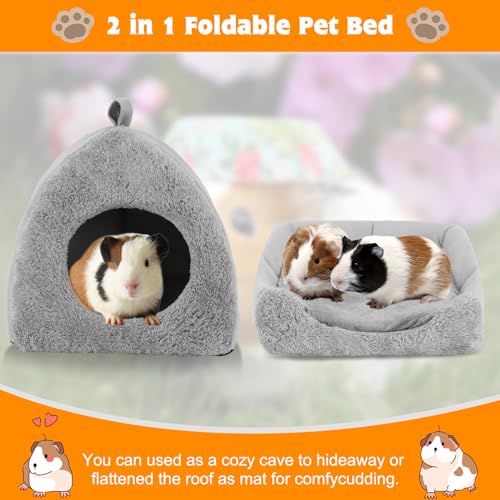 Image of BWOGUE Guinea Pig House Bed Cozy Hamster Cave Large Hideout for Dwarf Rabbits Hedgehog Bearded Dragon Winter Nest Hamster Cage Accessories