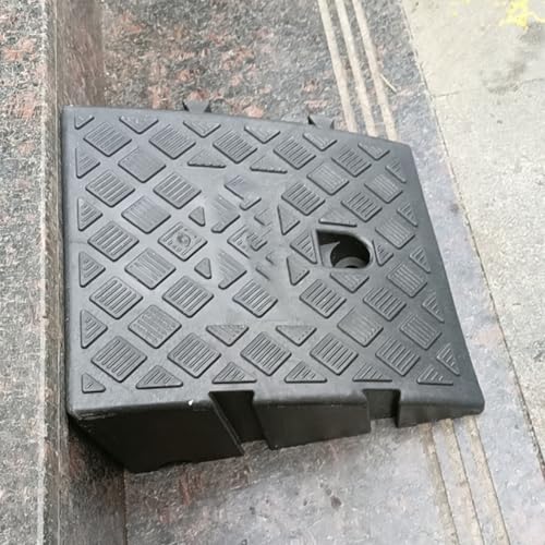 Rampas de bordillo de caucho, umbral resistente para entrada de vehículos, rampa lateral para bicicleta y silla de ruedas (Negro, 50 x 50 x 18 cm) miniatura 3