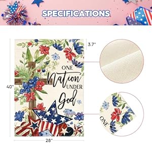 AVOIN colorlife Memorial Day Patriotic 4th of July House Flag 28x40 Inch Double Sided Outside, Flowers Cross Yard Outdoor Decoration AVOIN colorlife Memorial Day Patriotic 4th of July House Flag 28×40 Inch Double Sided Outside Flowers Cross Yard Outdoor Decoration