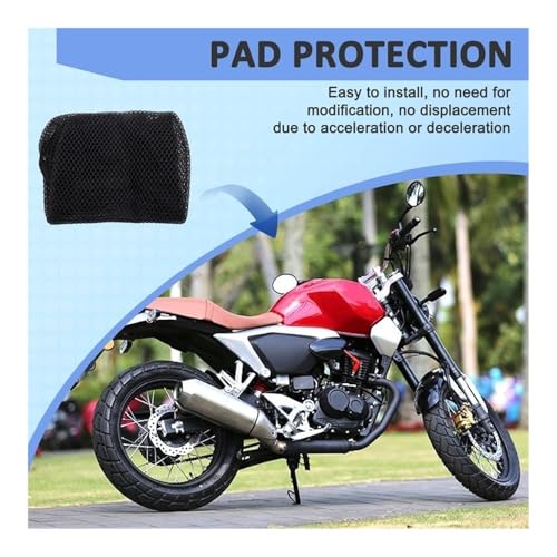 Funda de cojín para asiento de motocicleta protector aislante transpirable CB190X 3