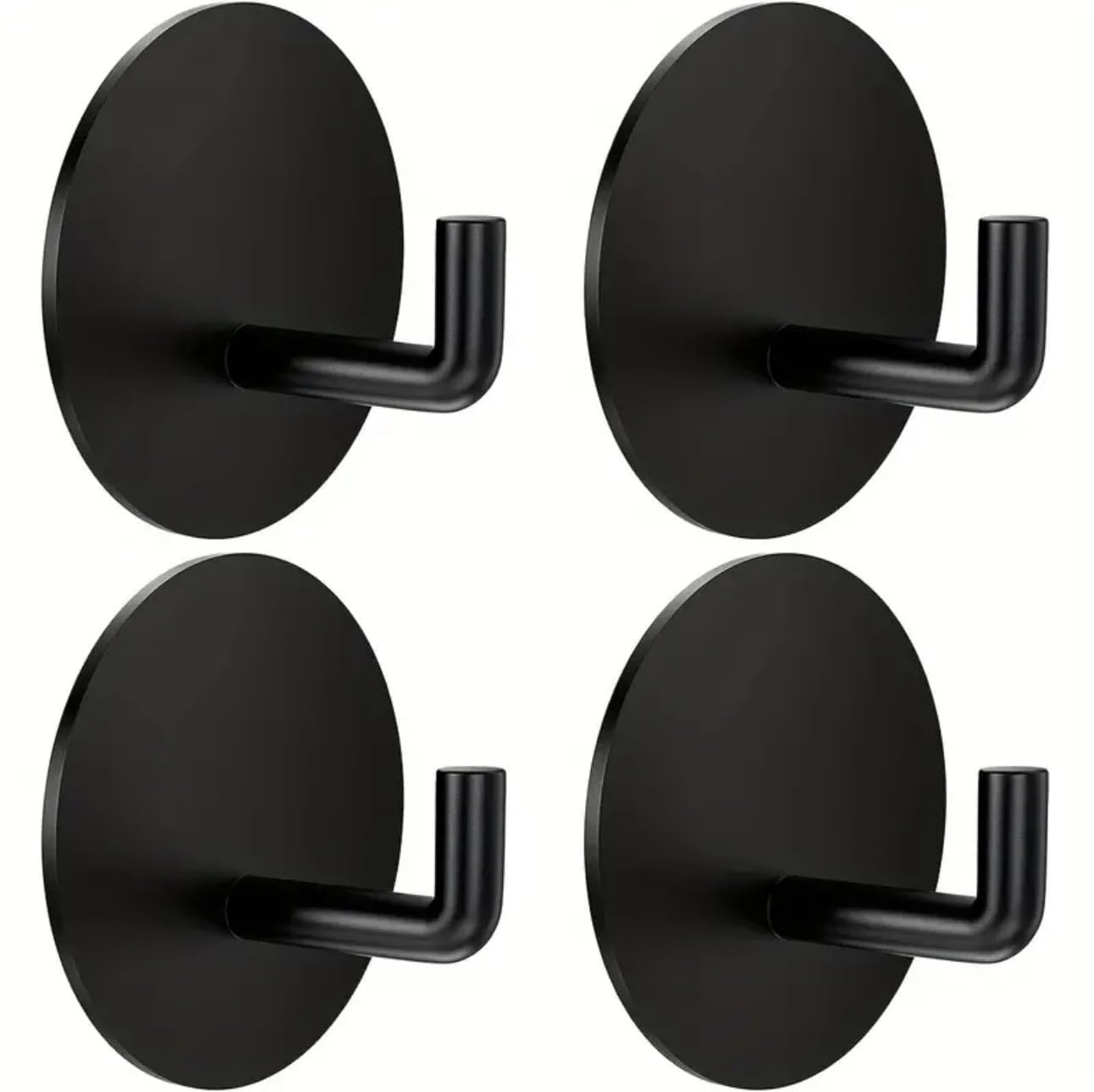 OSLEN 4 PS Self Adhesive Stainless Steel Hooks Heavy Duty Shower Hook Waterproof, Black Stick on Hooks for Hanging Coat/Hat/Towel Robe Clothes, Removable Bathroom Adhesive Wall Hooks(Without Drilling)-image-10