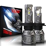 Katana H4 Bulbs, 9003 Light Bulb 400% Brightness 6500K Xenon White Extremely Super Bright Plug and Play Mini Size Fog Light,Pack of 2