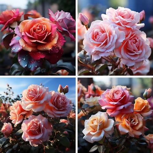 Rose peinture diamant kit complet adulte 4 pack pour broderie fleurs décoration intérieur 35x35cm