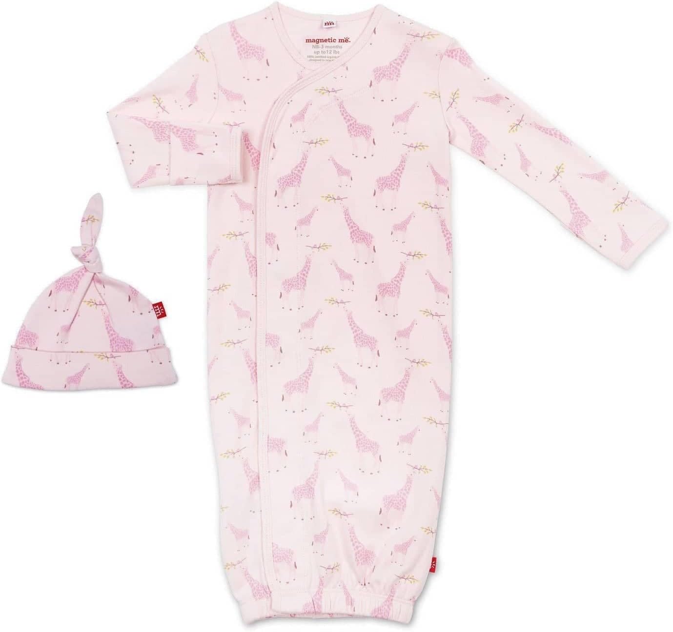 Magnetic Me オーガニックコットン 新生児 スリーパーガウン&amp;帽子セット | スーパーソフトオーガニックコットン生
