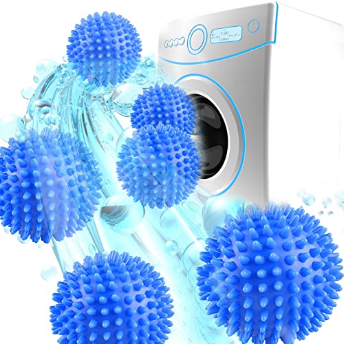 Gfamous Balle de Lavage 6 pièce Balles de Séchage Lavage,Balle Lave-Linge Boule Machine à Laver,Balle de Sèche-Linge Sèche-Balles de Séchages AccéLèRe Le SéChage Du Tissu (Bleu)