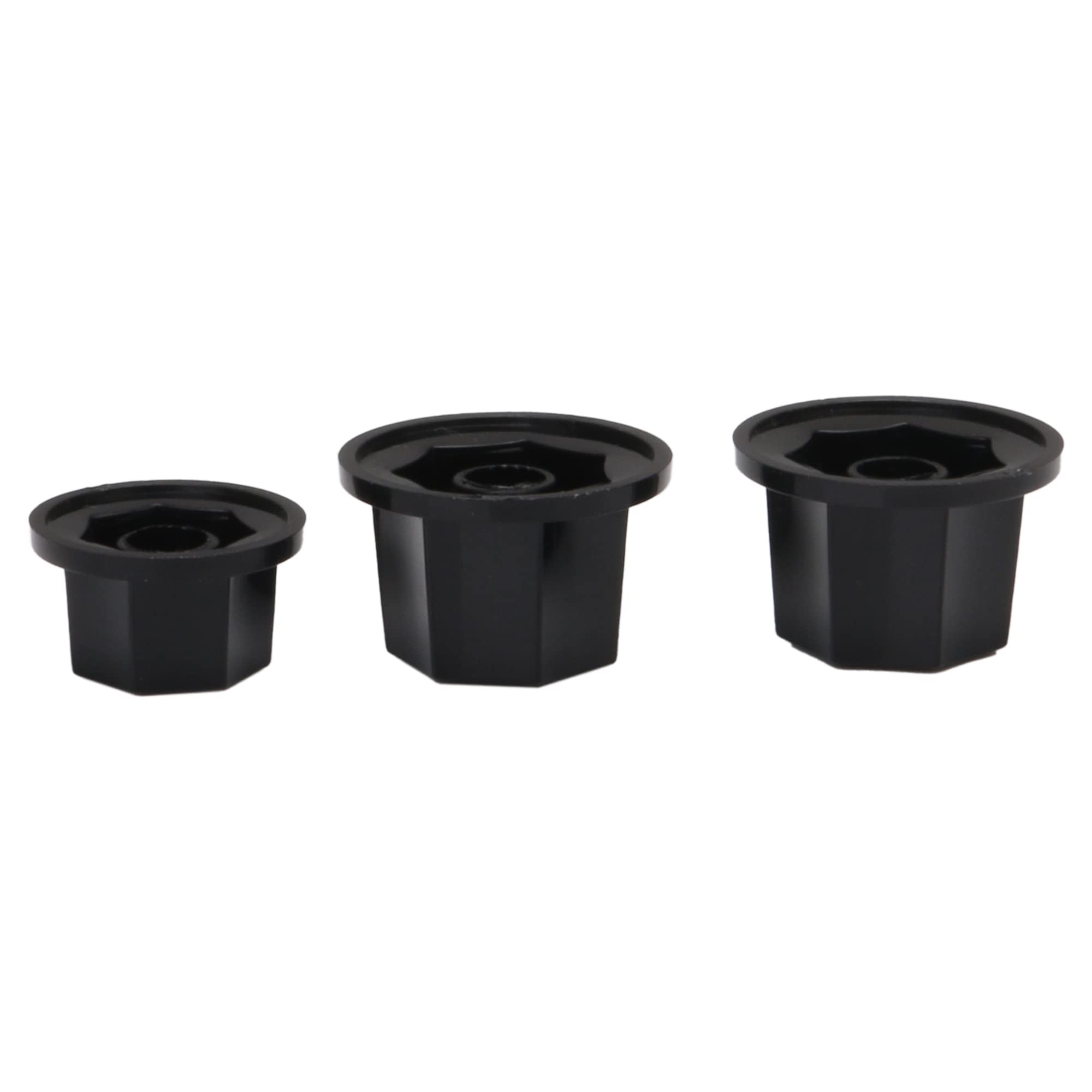 YibuyBlack Plastic Skirted Knob Effect Pedal Tuners Suitable for Most Instruments