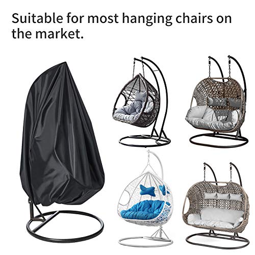 Tocawe Patio Hanging Chair Cover,210D Oxford Wicker Egg Swing Chair Covers Waterproof Windproof Anti-Uv For Outdoor Swing For Egg Swing Chair Patio Stand Cover With Zipper (90.5” H X 78.7” D) #TOP3