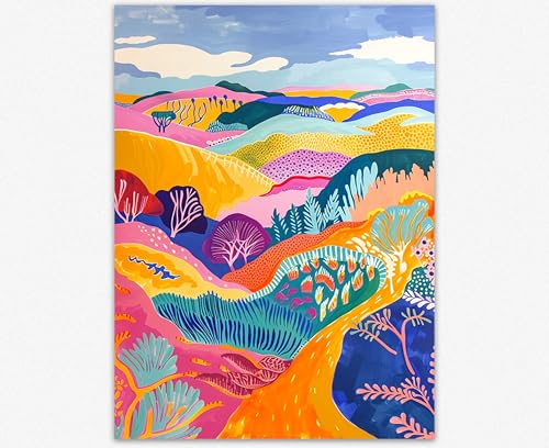 Art mural de montagnes inspiré par Henri Matisse de qualité galerie