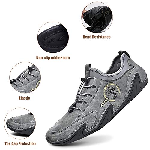 Mens Driving Loafers Shoes Casual Shoes Slip On Flat Loafers Boat Shoes Moccasins Lightweight Soft Comfort Lace up Oxford Walking Shoe for Work Office Dress Outdoor Slippers Hand Stitching Ankle Boots4