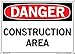 Vestil SI-D-56-C-LB-011 CONSTRUCTION AREA Danger Label, Vinyl, 0.011" Overall Size, 14.5" W x 10.5" H