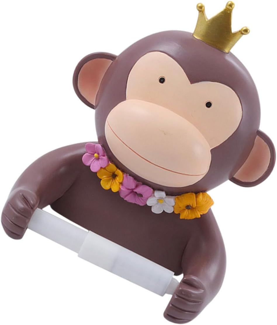 Cartoon Monkey Toilet Paper Holder Wall Mounted Durable Bathroom Tissue Rack for All Roll Rust Resistant Hanging Storage Rack Creative Bathroom Accessory