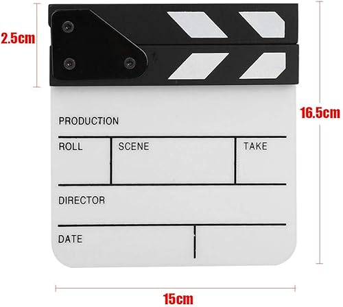 Miniatura 7 de Tablero de aplaudir, mini tablero de acrílico para director de escena de película clásica, tablero de aplauso con un bolígrafo, para accesorios de