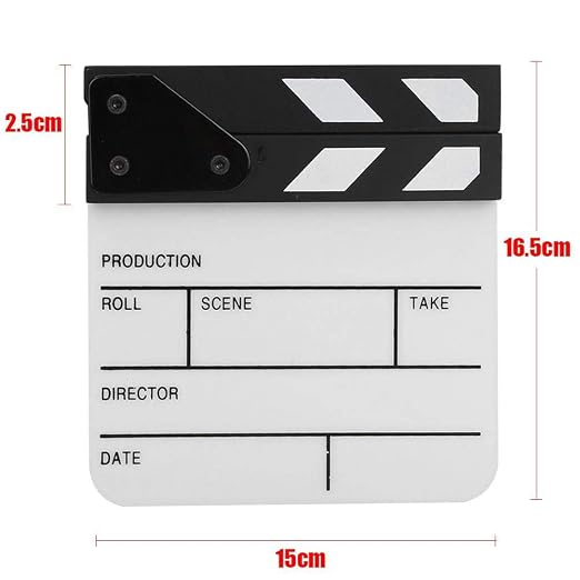 Claqueta mini acrílica para filmación con marcador miniatura 7
